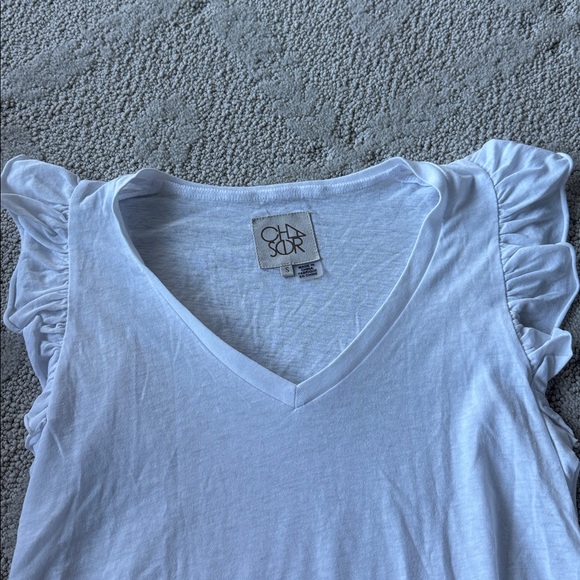 White Ruffle Sleeve Top - Picture 2 of 3